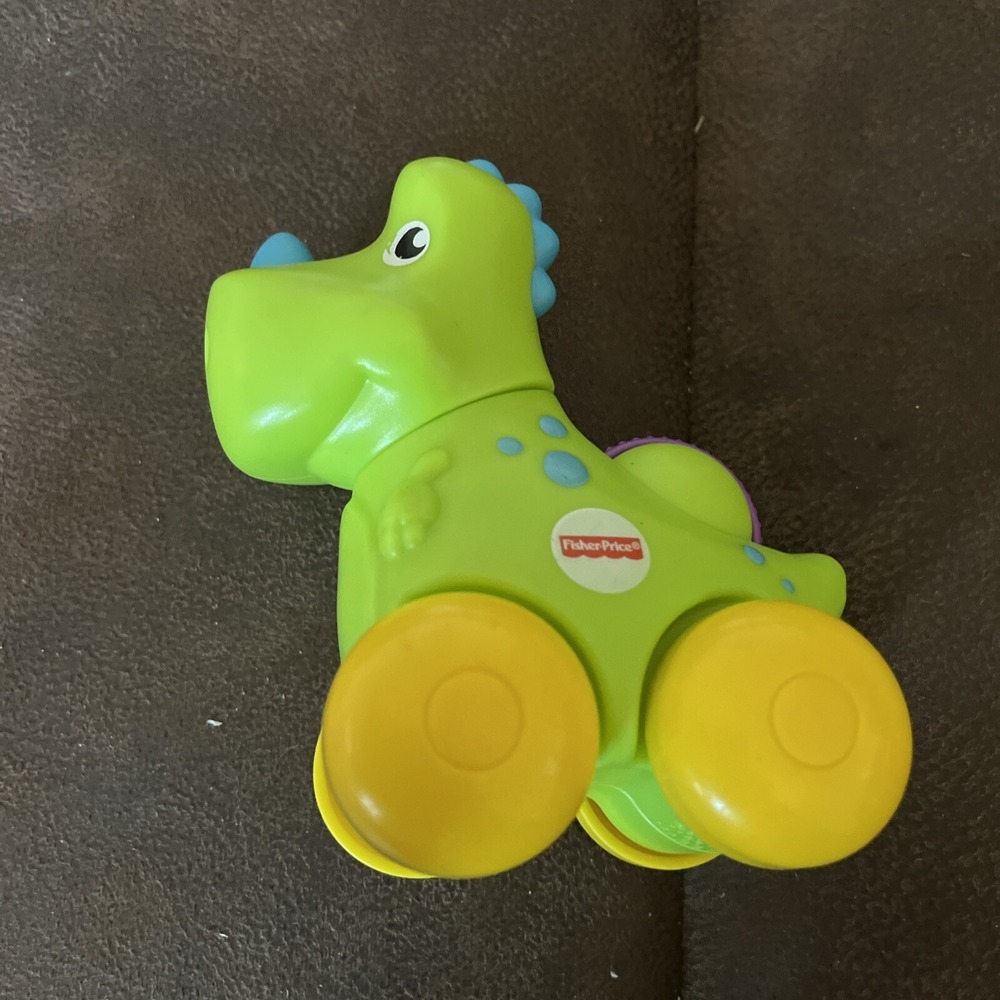 Fisher Price Green Dinosaur Rolling Clicker Pal Toy Amazing Animals Sensory 2017